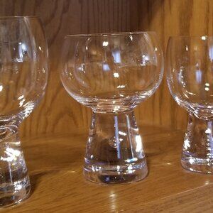 Kosta Boda Crystal Glasses with Bubble Bases